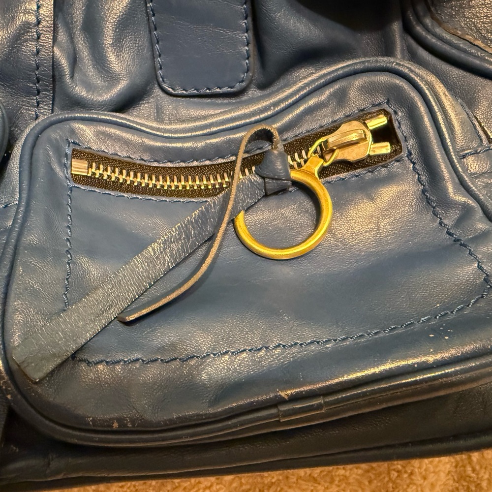 Vintage Chloe Betty Blue Leather Shoulder Bag - Picture 14 of 16
